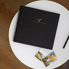 Альбом DIY з чорними сторінками паросток + 18 фото | Альбом для фото чорний 40 сторінок | Чорний фотоальбом