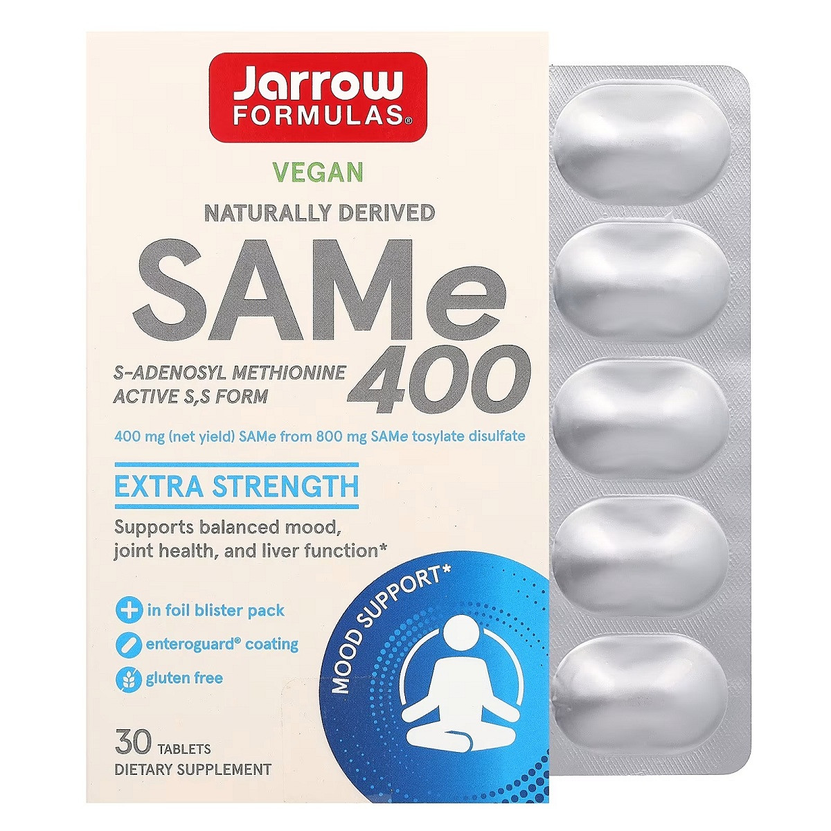 SAM-e SAMe Jarrow Formulas 400 мг 30 таблеток, фото 1