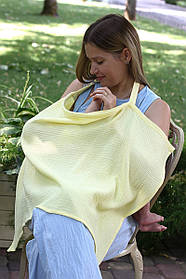 Накидка для годування груддю мілк снуд мусліновий для грудного вигодовування новонароджених Юла Мама жовтий