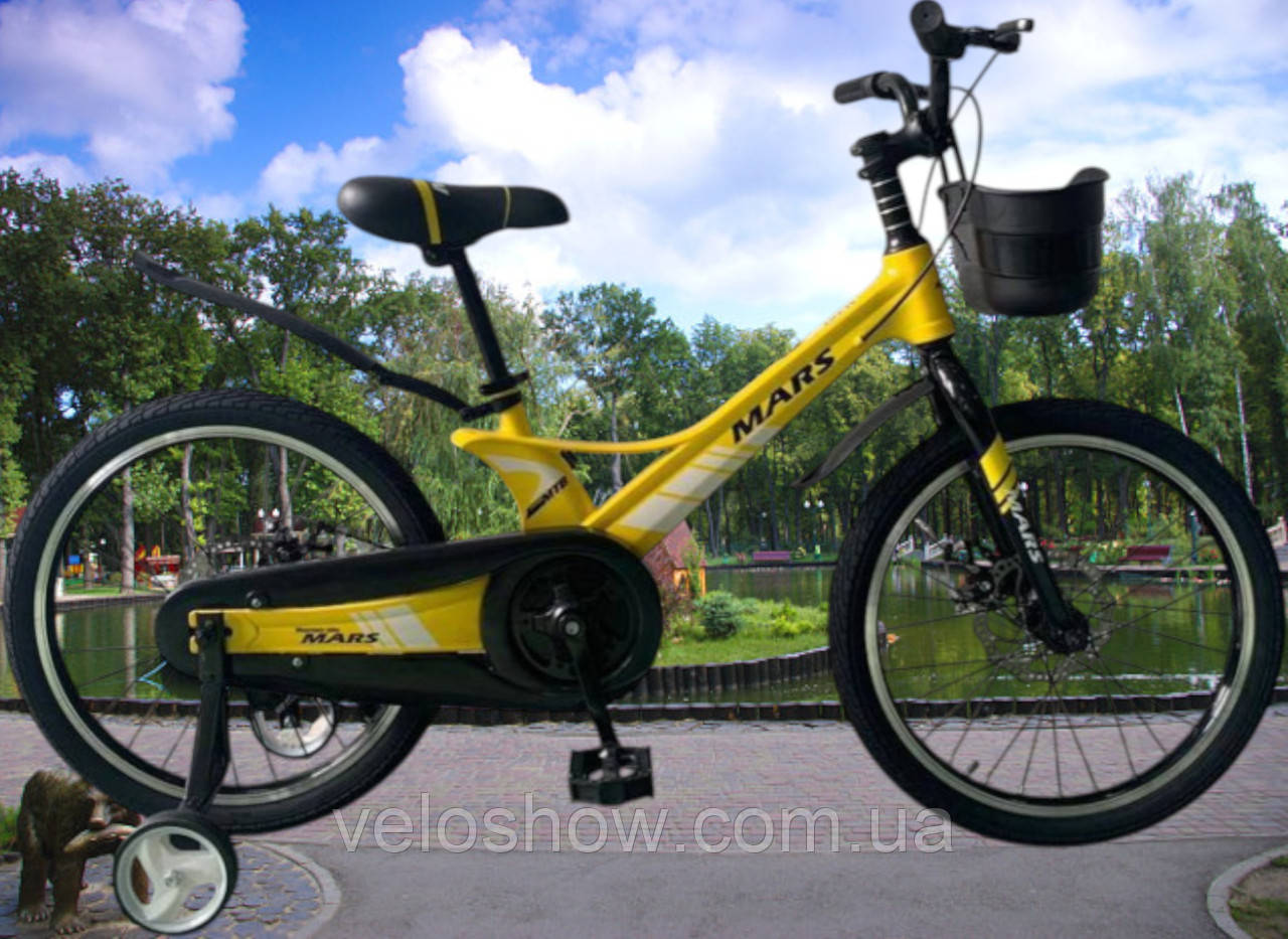 Дитячий магнієвий 20 Mars-2 Evolution велосипед полегшений, спиці, жовтий, фото 1