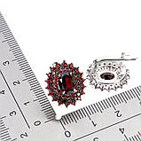 Сережки. Натуральний гранат. Срібло 925., фото 2