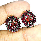 Сережки. Натуральний гранат. Срібло 925., фото 3