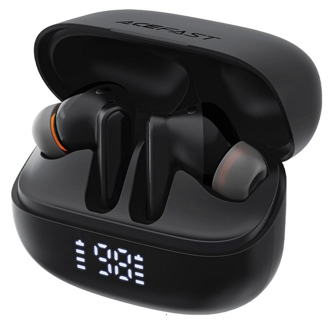 Безпровідні навушники в кейсі із активним шумозаглушенням та захистом від вологи IPX4 ACEFAST W1 ENC Чорний, фото 1