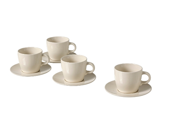 Набір чашок із блюдцями IKEA FÄRGKLAR Висота - 8 см Бежеві 504.794.33