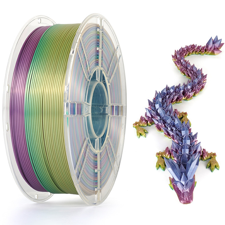 Філамент (пластик для 3D-принтера) Kingroon PLA Silk HC256 1,75 мм 1 кг Lovely Rainbow, фото 1