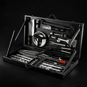 Подарунковий шашличний набір—стіл "Grills G17S" Чорний | Набір для подарунку чоловіку