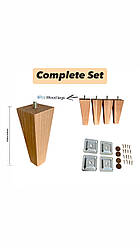 Комплект  меблевих ніжок у формі піраміди 15 см  із пластинами для приліжкової тумби