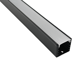 Алюмінієвий профіль для світлодіодної стрічки АЛ-04-1 2 метра чорний накладний LEDUA
