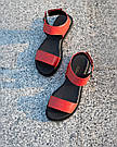 Жіночі босоніжки на липучці червоні 36 р-р, фото 3