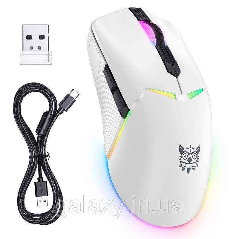 Миша ігрова ONIKUMA бездротова BT/2.4G/Type-C з RGB підсвічуванням Gaming CW928 white, фото 1