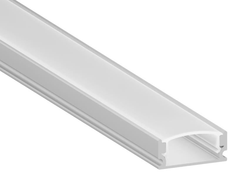 Алюмінієвий профіль для світлодіодної стрічки АЛ-37 2 метра анодований накладний LEDUA