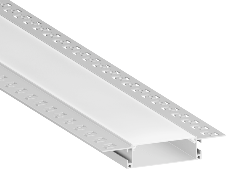 Алюмінієвий профіль для світлодіодної стрічки для гіпсокартона АЛ-51 3 метра анодований під штукатурку LEDUA