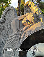 Пам'ятник гранітний з фігурою ангела з трояндами №87  11