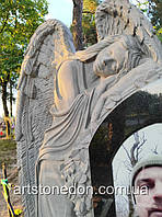 Пам'ятник гранітний з фігурою ангела з трояндами №87  13