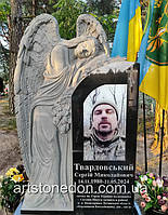 Пам'ятник гранітний з фігурою ангела з трояндами №87  15