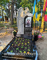 Пам'ятник гранітний з фігурою ангела з трояндами №87  16