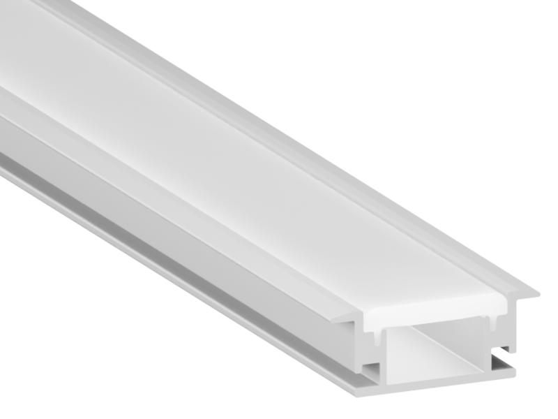 Алюмінієвий профіль для світлодіодної стрічки підлоговий АЛ-09 2 метра анодований накладний LEDUA