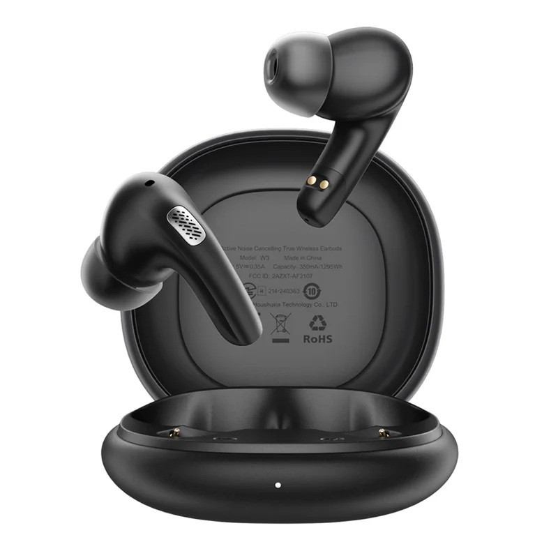 Безпровідні навушники в кейсі із активним шумозаглушенням та захистом від вологи IPX4 ACEFAST W3 ANC + ENC Чорний, фото 1
