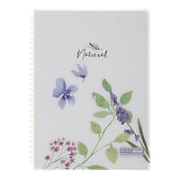 Зошит В5 80арк., в лінійку, на спіралі, пластикова обкладинка Buromax Arabeski білий