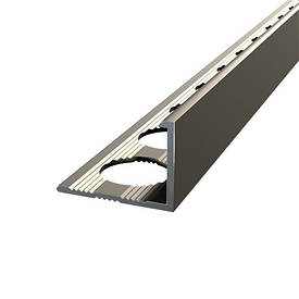 Алюмінієвий профіль для плитки зовнішний L-подібний 10 мм, Шампань