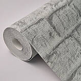 Шпалери вінілові 1,06 × 10 м Marburg Loft Superior 1034117, сірі під цеглу для вітальні, спальні, фото 4