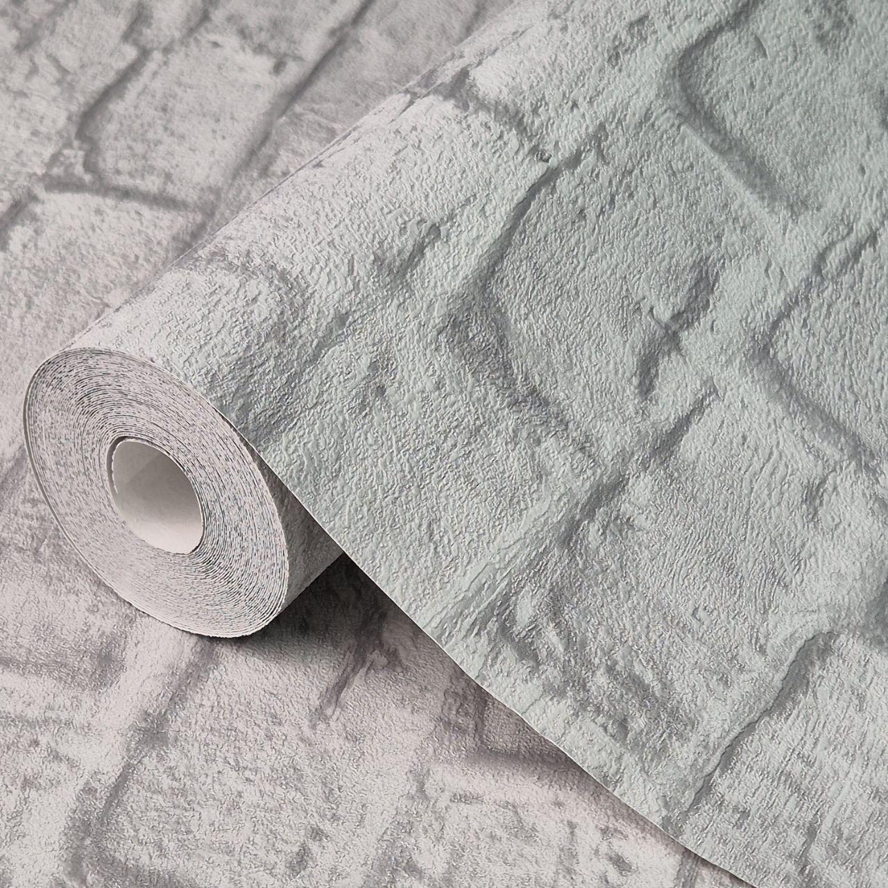 Шпалери вінілові 1,06 × 10 м Marburg Loft Superior 1034117, сірі під цеглу для вітальні, спальні, фото 1