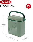 Термобокс Curver Coolbox 20L портативний зелений, холодильник дорожній та туристичний для напоїв і їжі Curver Coolbox 20L, фото 2