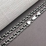 Срібний масивний ланцюжок плетіння «Козацький Бісмарк», фото 3