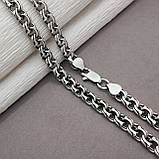 Срібний масивний ланцюжок плетіння «Козацький Бісмарк», фото 2