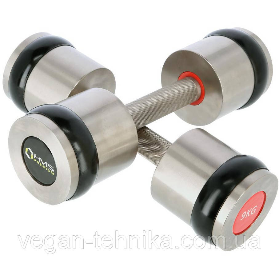 Хромовані гантелі HMS HH10 2 шт по 10 кг - професійні гантелі для силових тренувань вдома та в залі, фото 1