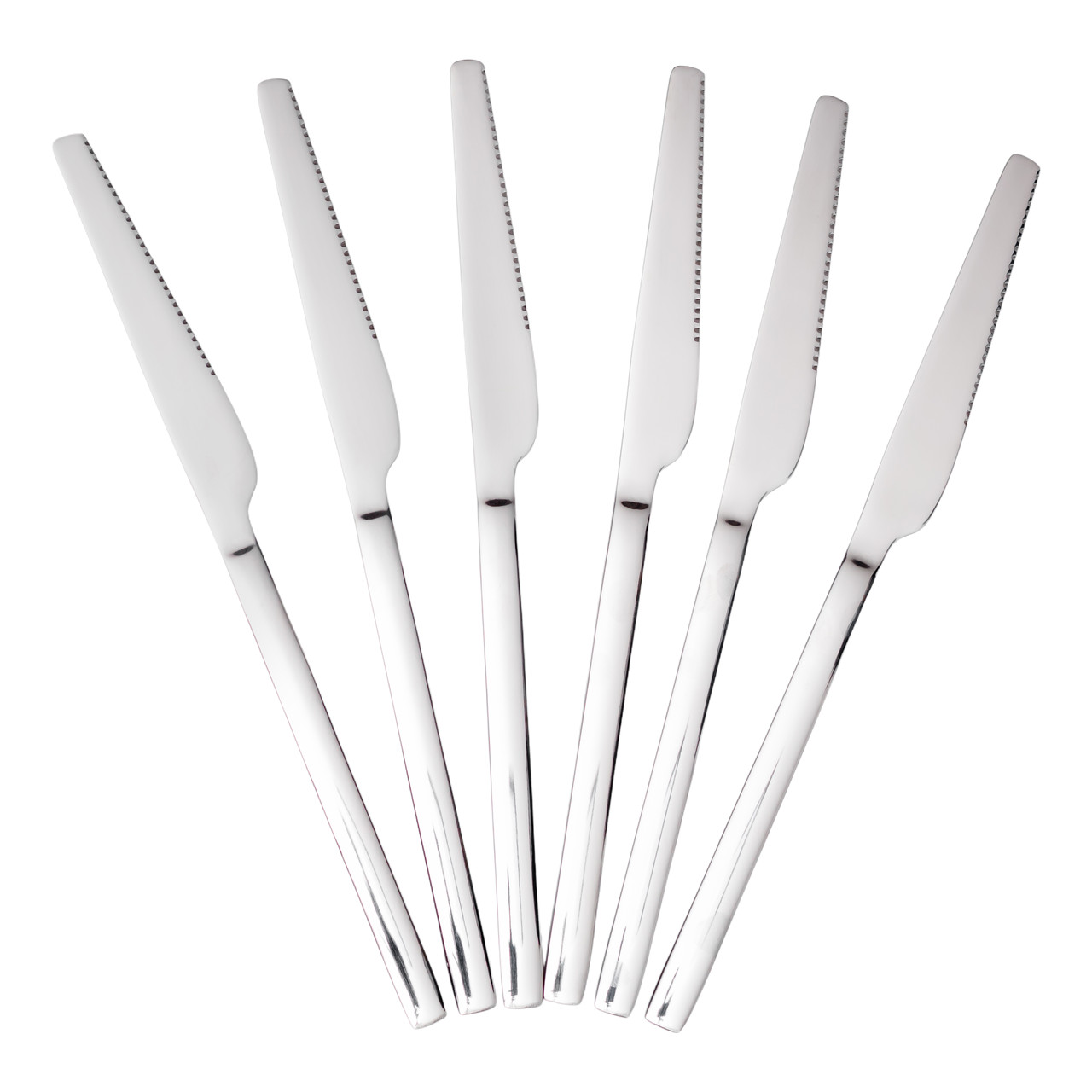 Набір столових ножів 6 штук ножі сервірувальні з нержавіючої сталі 23 (см) Срібло Lugi, фото 1