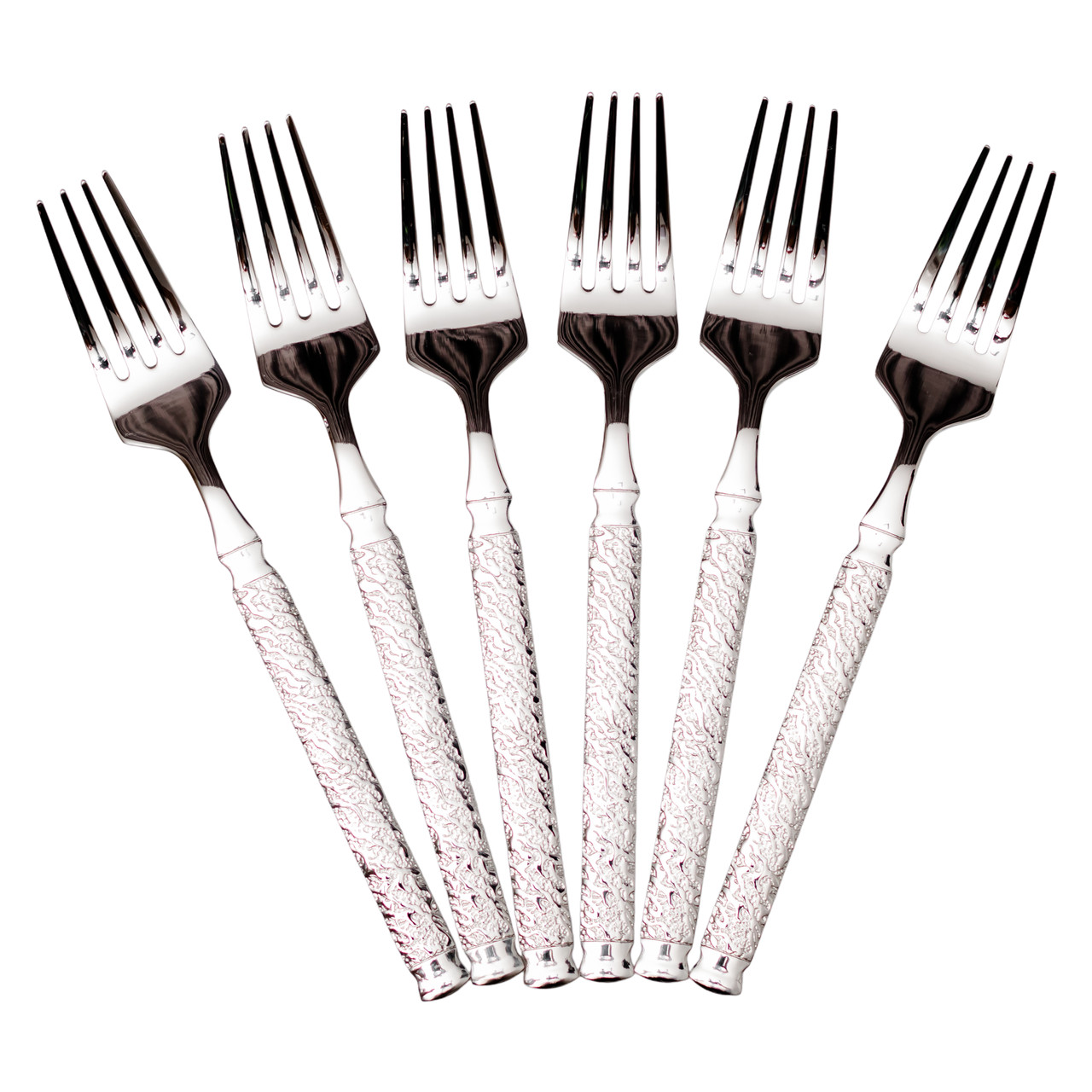 Набір десертних виделок 6 штук виделки десертні з нержавіючої сталі 15.5 (см) Срібло Lugi, фото 1