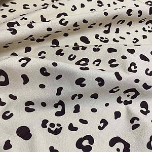 ОТРЕЗ (0,7 * 1,5,5 м) Фланелева тканина коричневі ведмедики на світло-бежевому (шир. 1,5 м) (FL-0357)