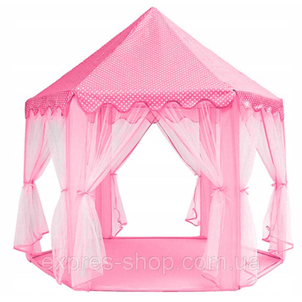 Дитячий ігровий намет Замок 140х135х135см / Намет дитячий у вигляді замку / Шатро намет ігровий, фото 1