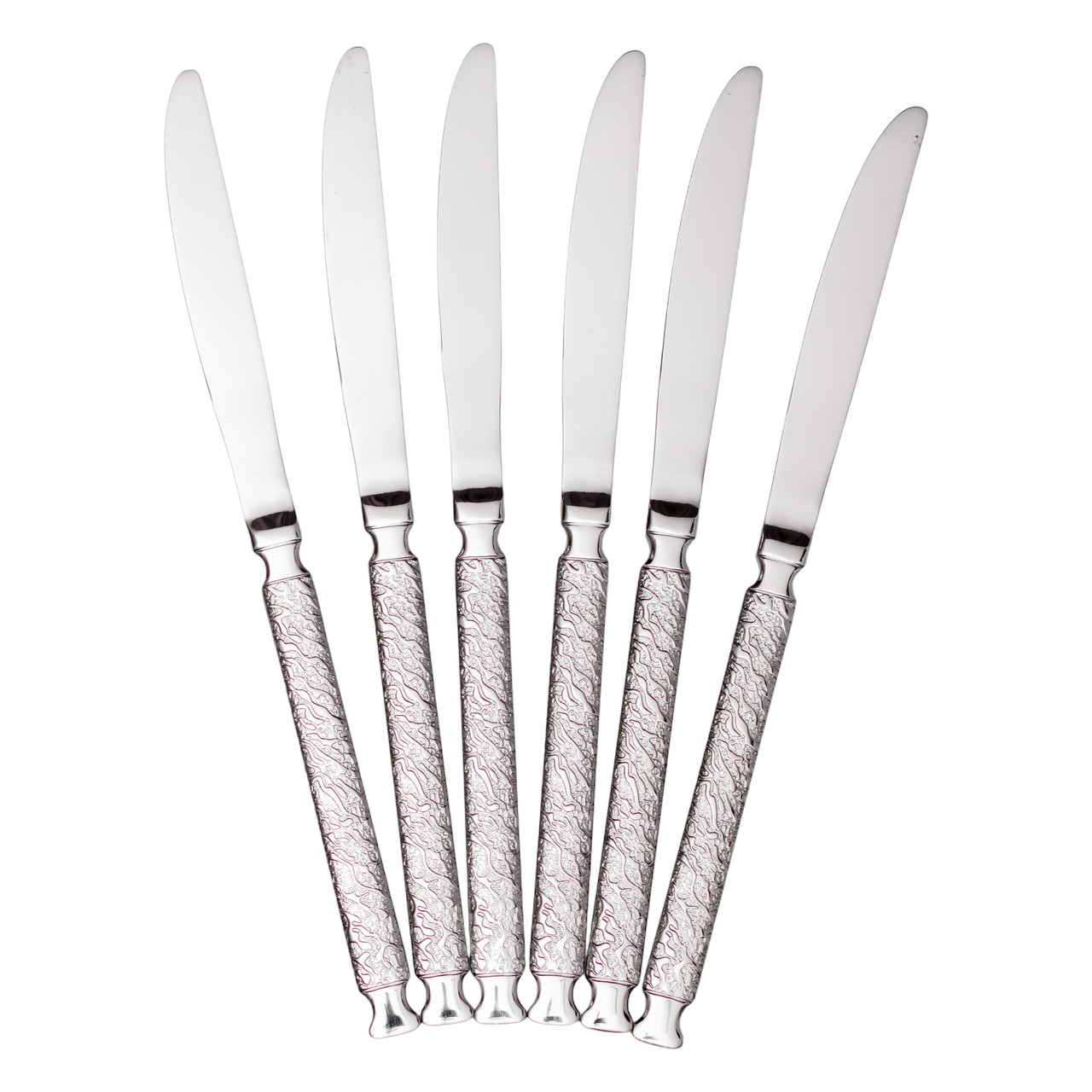 Набір столових ножів 6 (шт) ножі сервірувальні з нержавіючої сталі 23 (см) Срібло Lugi, фото 1