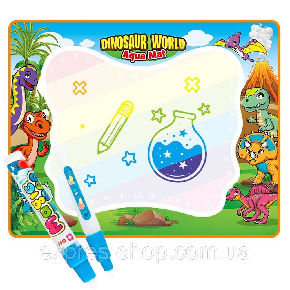 Килимок для малювання водою + фломастери, 100х80см / Водна багаторазова розмальовка килимок, фото 1
