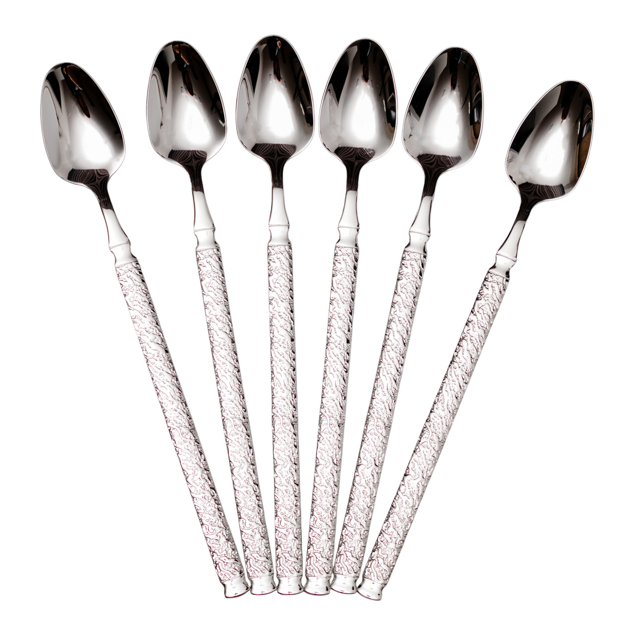 Набір десертних ложок 6 штук ложки десертні з нержавіючої сталі 20 (см) Срібло Lugi, фото 1