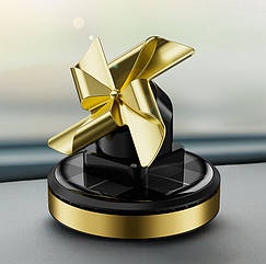 Ароматизатор в авто Бант Золотий із сонячною панеллю та обертовою лопаттю