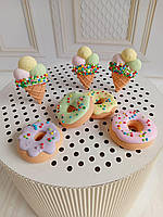 Цукровий Набір "Солодке Диво" Морозиво та Пончикми (3+3 шт) | Кондитерські Прикраси