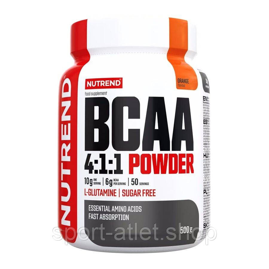 Амінокислота BCAA Nutrend BCAA 4:1:1 Powder, 500 грам - Апельсин, фото 1
