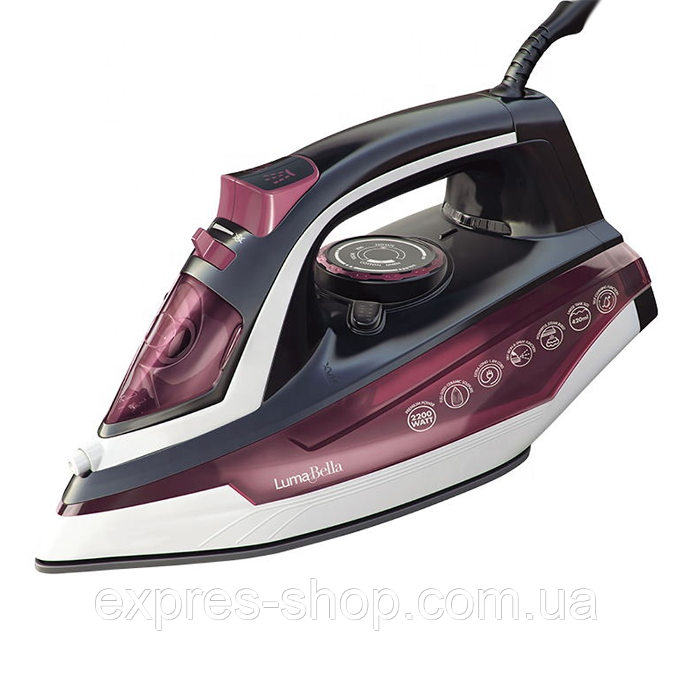 Праска з керамічною підошвою , 2500 Вт, 180 мл, B-6010 / Електрична праска для одягу / Електропраска, фото 1