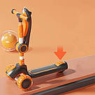 Дитячий самокат триколісний з підсвічуванням коліс, Помаранчевий / Самокат з сидінням для дітей, фото 9