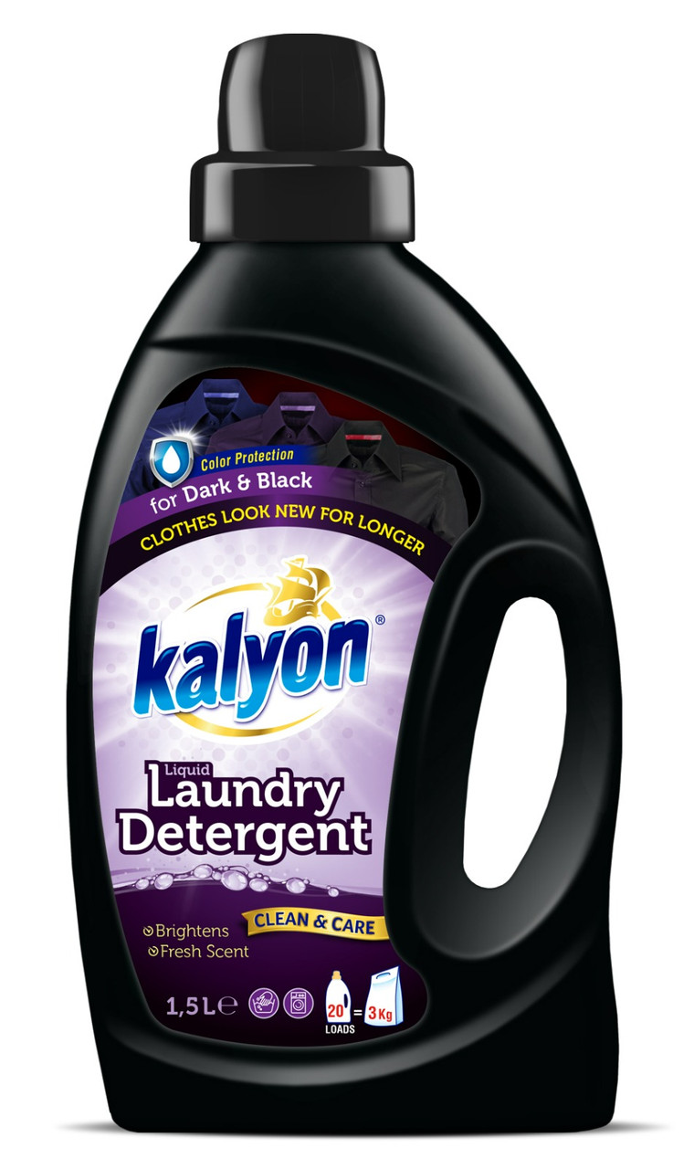 Гель для прання темних та чорних речей Kalyon for Dark & Black на 20 прань 1500 мл, фото 1