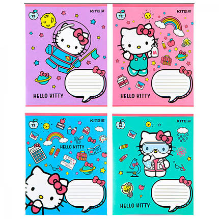 Зошит 12 аркушів КОСА лінія "KITE" ЛАК / Hello Kitti, фото 1