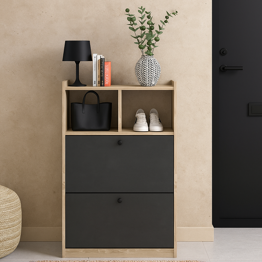 Висока вузька стильна тумба для взуття в передпокій коридор Компо-4 Мебель Сервіс