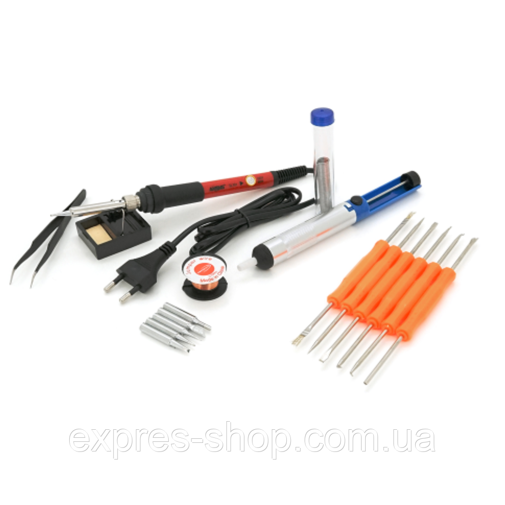Паяльний набір ANENG SL-101 паяльник 60ВТ, 5 жал, викрутка / Компактний паяльник, фото 1