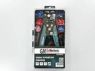 Щипці обжимні для зняття ізоляції з проводів GUT MECHANIC 0.2-6MM+ набір хомутів, гільз та наконечників