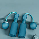 Скакалка безпровідна з обтяжувачами, Зелена / Безшумна скакалка без шнура / Скакалка з кульками, фото 2