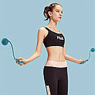 Скакалка безпровідна з обтяжувачами, Зелена / Безшумна скакалка без шнура / Скакалка з кульками, фото 8