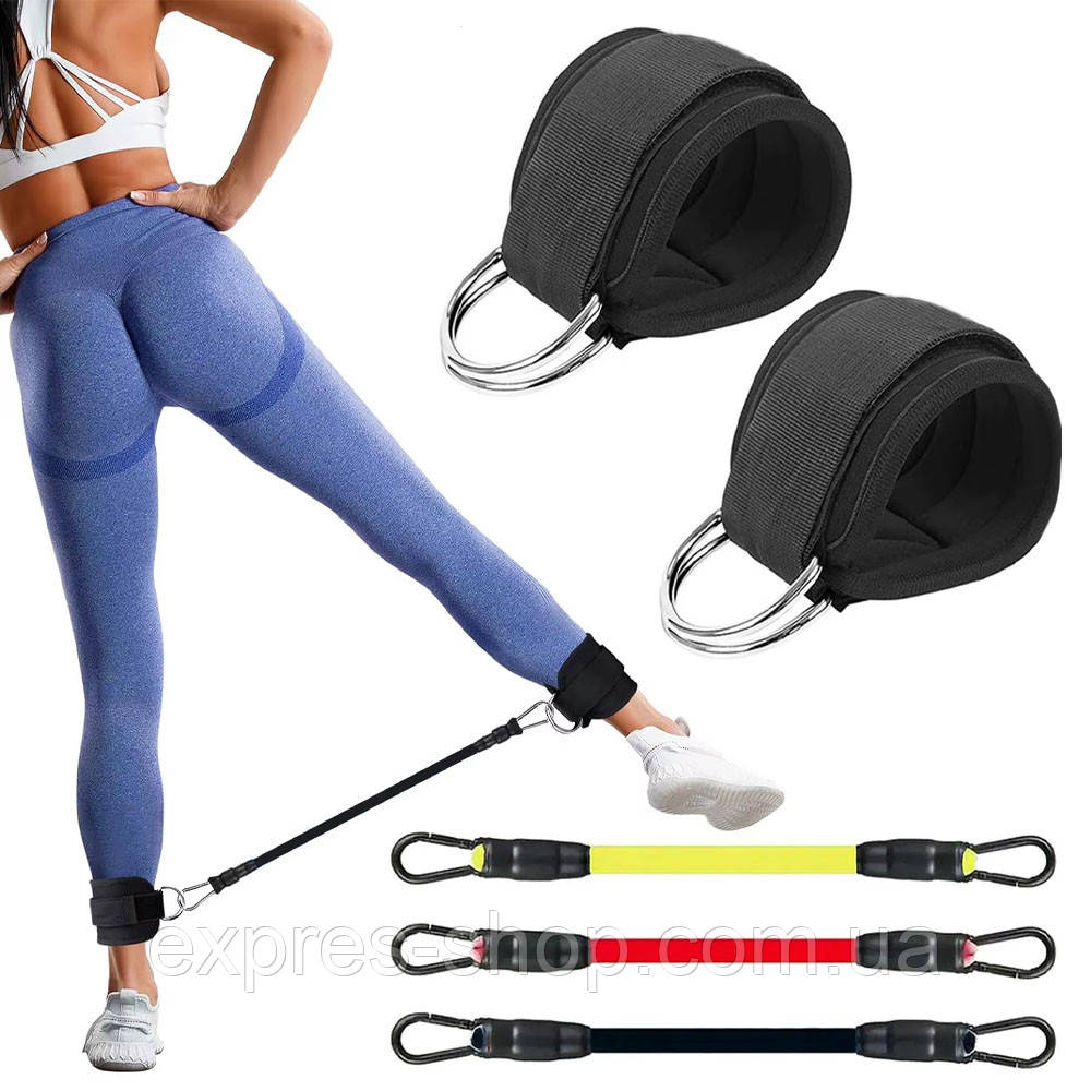 Набір еспандерів для фітнесу 3шт, "Тріумф" / Гумки-еспандери для тренувань / Еспандери-гумки для ніг, фото 1